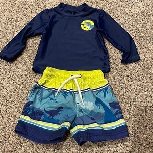 Dinosaur swim outfit, 9 months.